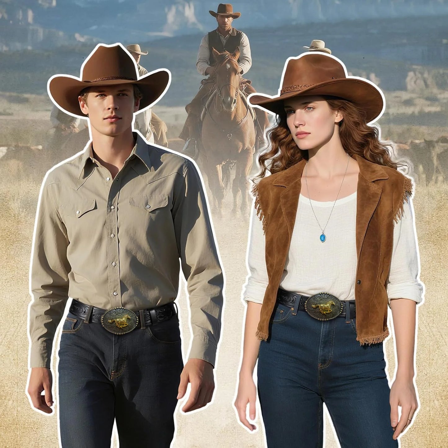 Peony Pattern PU Belt