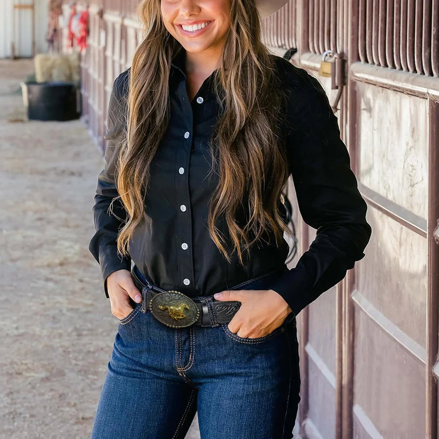 Peony Pattern PU Belt